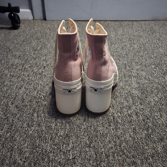 Converse Pink High-Top Heeled Sneakers - Picture 4 of 6